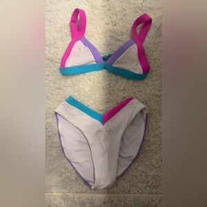 White, Purple, Pink, and Blue OneOne bikini